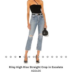 Agolde Riley High Rise Straight Crop in Escalate size 27